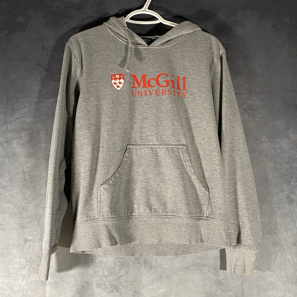 McGill University Hoodie Sweatshirt Mens Small Gray Fleece Varsity Collection